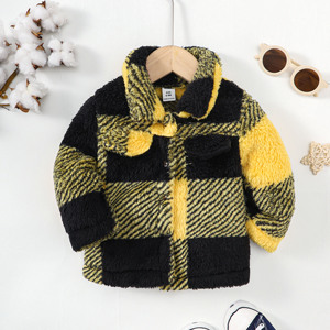 Chaqueta de Punto Cálida Personalizada al por Mayor, Productos Más Vendidos, Chaqueta con Cierre y Diseño a Cuadros Antipelusas para Niños y Niñas - Product Image 1