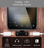 Adaptateur de charge audio pour casque à double éclairage premium 8 broches pour iPhone 14/13/12/11/X/8/7