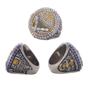 Bague de championnat des <span class=keywords><strong>Golden</strong></span> State <span class=keywords><strong>Warriors</strong></span> 2015 en argent, cadeau commémoratif pour les fans de Curry, bague pour homme en alliage d'acier de haute qualité, sport - Product Image 1