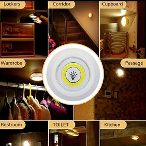 LED round light with <b>remote</b> <b>control</b>, battery powered, suitable for under-cabinet lighting, night light, and can be used in - Product Image 5