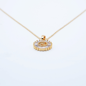 สร้อยคอจี้เพทายตัวอักษร G ชุบทองแท้พร้อมส่ง - Product Image 3