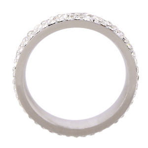 <b>Crystal</b> <b>Ring</b> 6Mm Steel Color Channel Setting Wedding Unisex Jewelry - Product Image 4