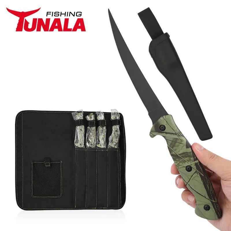 Tunala Fillet Knife Fish  5/6/7/9inch Pro Fishing Fillet Knife Stainless Steel Fishing knife with Sheath
