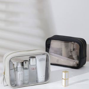 Fashion Clear PVC Cosmetic Pouch Cases Travel <b>Waterproof</b> Transparent Frosted Makeup <b>Bag</b> Toiletry <b>Wash</b> <b>Bag</b> PU PVC Cosmetic <b>Bag</b> - Product Image 1