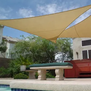 Outdoor Shades Beige Triangle 12ftx12ftx12ft Canopy Shade Sail For Outdoor