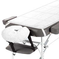 Ensemble de table de massage matelassée OEM personnalisée de haute qualité avec drap plat et coussin 100 % polaire synthétique avec cache-visage