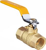Robinet à bille en laiton 3/4 pouce 600 WOG FNPT à passage plein, poignée jaune filetée FIP, robuste pour eau/huile/gaz