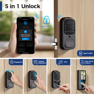 LNDU AL505 APP uzaktan kumanda parmak izi kilidini Video interkom dijital kilit 2.5k HD ev ana kapı akıllı kilit ile ekran - Product Image 4