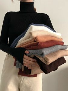 Новинка, однотонная трикотажная рубашка с высоким воротником, осенне-зимний женский свитер - Product Image 6