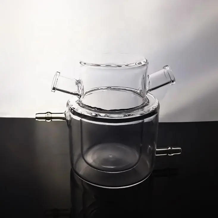 Quaartzglas-Reaktionskocher aus hochtemperatur- und korrosionsresistentem Quaartzglas mit kundenspezifischem Versuchsrohr