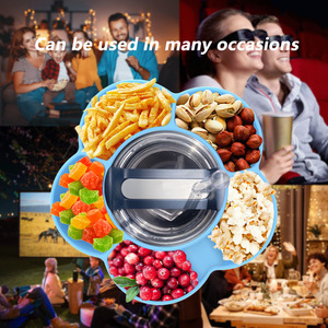 New Arrival 5 Grids Reusable Food Grade <b>Silicone</b> Snack <b>Bowl</b> for Stanley Cup - Product Image 5