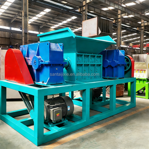 Double Shaft Stainless Steel Aluminum Glass Door Textile Shredder Wood Plastic <strong>Rubber</strong> Tire <strong>Shredding</strong> Granulator 20kW Motor - Product Image 1