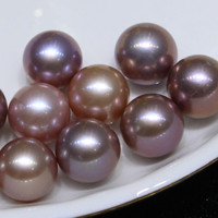 Perle Mabe blanche demi-ronde de haute qualité, à fort lustre, 8-13 mm