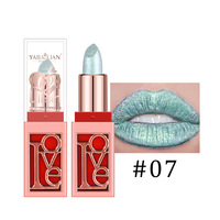 Rouge à lèvres vert métallique caméléon, couleur changeante, paillettes scintillantes, teinte diamant, imperméable, brillance nacrée, gloss à lèvres sexy, maquillage