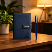 Ensemble cadeau de carnet de notes A5 personnalisé avec couverture rigide en cuir PU de luxe, papeterie incluant un stylo imprimé avec logo personnalisé, journal, agenda