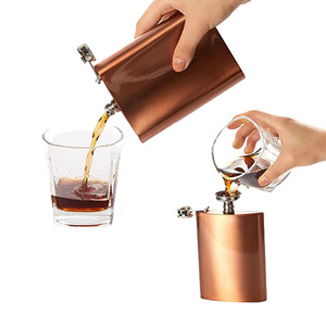 กระติกน้ำสแตนเลสขนาดเล็กพกพาสะดวก สีสันตามสั่ง ขนาด 6 ออนซ์ 8 ออนซ์ สำหรับใส่เหล้าวิสกี้ เหมาะสำหรับแจกเป็นของขวัญ มีสินค้าในสต็อก - Product Image 2