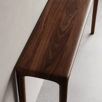 Console murale moderne en bois massif pour porche, table d'appoint étroite pour entrée, finition noyer noir, meuble d'appoint durable