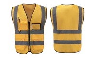 Gilet de sécurité réfléchissant jaune haute visibilité ANSI Classe 2 pour moto, réglable, avec logo personnalisé pour la construction routière