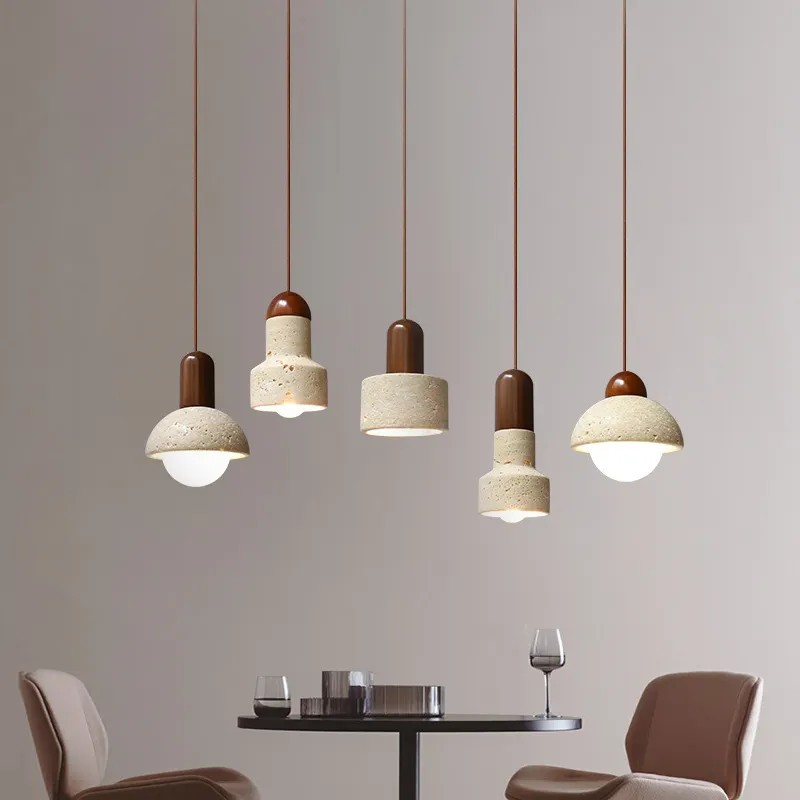 Modern iç dekorasyon beton taş gölge asılı aydınlatma avize lamba masa yemek odası ev için