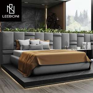 Cabecera Grande de Cuero, Cama Doble <span class=keywords><strong>King</strong></span> Size, Juego de Muebles de Dormitorio de Lujo, Cama Queen Size, Muebles para el Hogar - Product Image 4