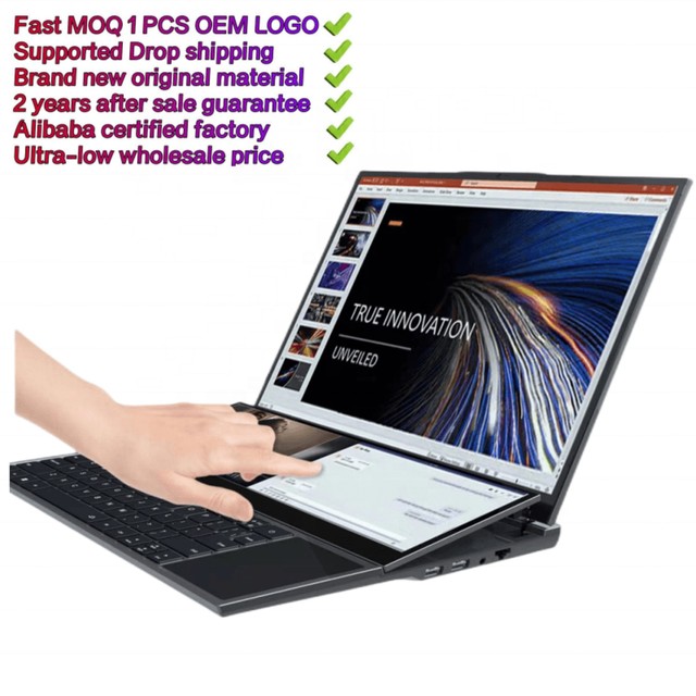 Factory Brand New  Duo Dual Screen Laptop Intel Core I7 32GB RAM 1TB SSD Double Touch Screen Gaming Laptop