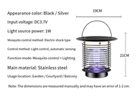 Lampe anti-insectes LED portable USB à énergie solaire en acier inoxydable, étanche IP55, écologique, pour jardin extérieur, tueuse de coléoptères, garantie 2 ans