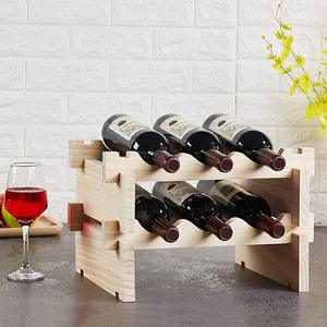 2 niveaux 6 porte-<span class=keywords><strong>bouteilles</strong></span> porte-vin en <span class=keywords><strong>bois</strong></span> massif naturel organisateur de <span class=keywords><strong>bouteilles</strong></span> de vin <span class=keywords><strong>casier</strong></span> à vin - Product Image 6