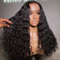 Perruques de cheveux humains bouclés transparents HD 13x6 en dentelle frontale sans colle, style vietnamien naturel, perruque frontale complète en dentelle ondulée vierge