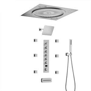 HONGDEC Set doccia termostatico in ottone soffitto <span class=keywords><strong>Embedded</strong></span> pioggia doccia sistema di visualizzazione digitale doccia bagno - Product Image 5