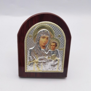 Icona Ortodossa in Tono Dorato di Gesù <span class=keywords><strong>Cristo</strong></span> e Vergine Maria, Placca Religiosa da Parete in Alluminio su Pannello MDF per Casa - Product Image 6