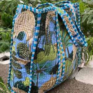 Bolso Tote Acolchado de Algodón, Hecho a Mano, con Estampado Tradicional Indio, para Viajes, Compras, Bolso de Hombro - Product Image 1