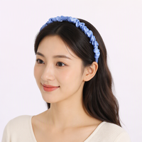 Headband Satin Lipit Warna Solid Buatan Tangan untuk Wanita - Penggunaan Sehari-hari & Pesta