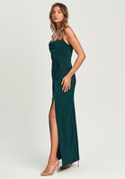 Robe de soirée longue asymétrique en satin, dos nu, sans manches, avec nœud, sexy et élégante, pour femme, personnalisable OEM/ODM