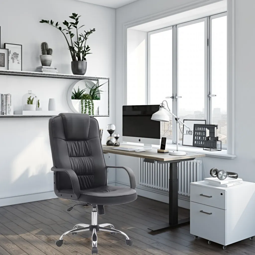 كرسي مكتب بأرخص سعر من الجلد الصناعي بتصميم جديد مريح
