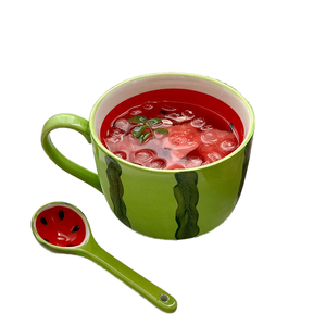 Classic Ceramic Watermelon Pattern Coffee Mug Cute Fruit Design <b>Large</b> Capacity Microwave Safe Eco-Friendly <b>Gift</b> <b>Box</b> Party Mugs - Product Image 1