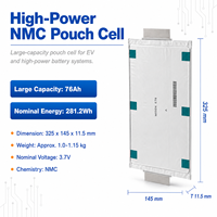 Misen E76 3.7V 76Ah NMC Pouch Cell 281.2Wh 3C Kontinu 5C Pulsa Daya Tinggi Baterai Li-ion untuk EV AGV Robotika Penyimpanan Energi