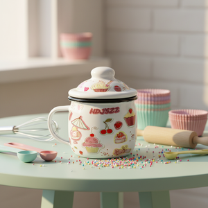 Großhandel Maßgefertigte 380ML Kaffeetasse Milchtasse Emaille Hitzebeständige Nachmittagstee-Tasse - Product Image 2