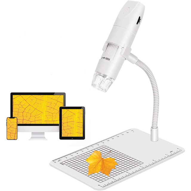 Wireless Digital Microscope Handheld USB Zoom 8 Adjustable LED Lights HD 1080P 50x to 1000x Magnification for Camping