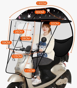 Abri <span class=keywords><strong>pour</strong></span> vélo électrique robuste, imperméable, <span class=keywords><strong>protection</strong></span> UV, pliable, housse de <span class=keywords><strong>pluie</strong></span> <span class=keywords><strong>pour</strong></span> scooter électrique <span class=keywords><strong>pour</strong></span> la conduite en extérieur - Product Image 2