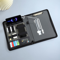 Bloc-notes de format A4 avec chargeur sans fil, en cuir PU, personnalisé, bloc-notes professionnel, bloc-notes, porte-documents, portefeuille avec bloc-notes