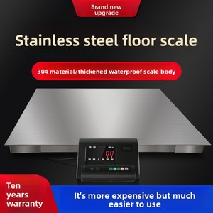 304 All Stainless Steel <strong>High</strong> <strong>Precision</strong> 1-3 Ton Small Thick Industrial Floor <strong>Scale</strong> LCD Display Anti-corrosion Electronic <strong>Scale</strong> - Product Image 5