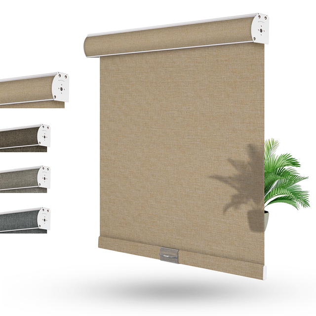 ZHENPIN Roller Blinds Custom Size Window Shades Cordless Linen Fabric Built-In Installation for Home Bedroom Door Office