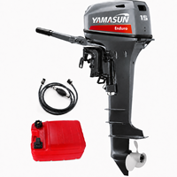 Promotion YAMASUN Moteur hors-bord 5 CV à arbre long, 2 temps, démarrage manuel, commande par timon