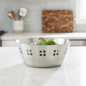 Panier à légumes en acier inoxydable avec trous carrés pour le stockage des aliments, design simple, récipient en métal écologique - Product Image 4