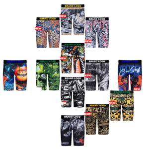 Boxers imprimés respirants à taille mi-haute avec logo personnalisé, sous-vêtements de haute qualité pour hommes - Product Image 3