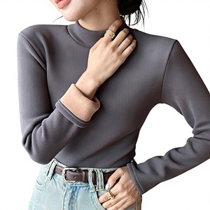 Neues Herbst-Winter-Outfit für Damen mit Halbrollkragen-Oberteil, Slim-Fit-Unterhemd und Plüsch-Warmes Langarmshirt - Product Image 4