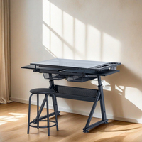 Bureau à domicile Bureau inclinable Table à dessin en verre à hauteur réglable
