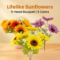 Bouquet de tournesols en soie réaliste, arrangement de fleurs artificielles, décoration d'automne, centre de table pour Thanksgiving, Pâques, fête des mères