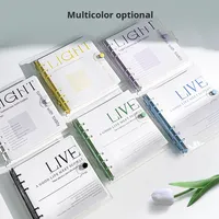 Cahier carré à couverture souple en PVC transparent planificateur de grille à feuilles mobiles cahier détachable pour les étudiants