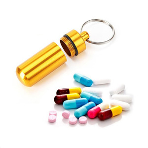 Estuche portátil para pastillas, organizador <span class=keywords><strong>de</strong></span> aluminio resistente al agua, almacenamiento <span class=keywords><strong>de</strong></span> pastillas, contenedor <span class=keywords><strong>de</strong></span> drogas con llavero para <span class=keywords><strong>viaje</strong></span>, Camping al aire libre - Product Image 1